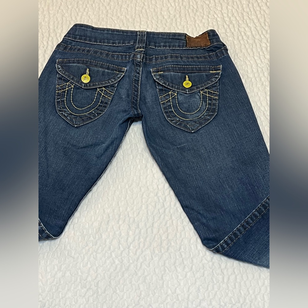 ⭐️ True Religion Yellow Stitch Straight Leg Womens  Jeans - Picture 7 of 13